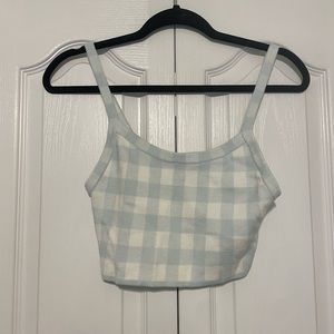 Gingham blue and white crop top from Urban Outfitters